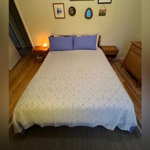 West Elm, Gray, King, Duvet cover, 100% organic cotton.